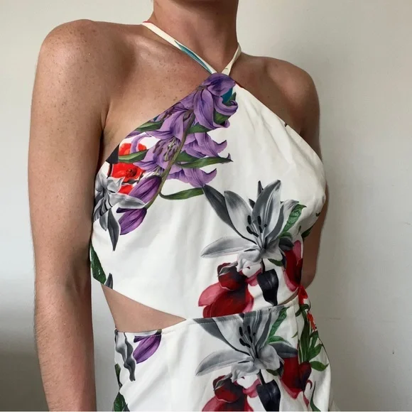 VINTAGE FLORAL CUTOUT DRESS - Picture 2 of 5